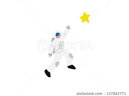 一張簡單可愛的太空人插圖 137883771