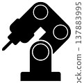 Industrial robot arm icon (factory, automation, manufacturing, automation) 137883995