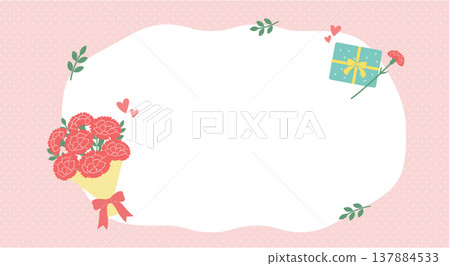 Mother's Day banner illustration, carnation illustration, Mother's Day material, simple and cute illustration 137884533