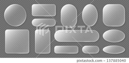 Frosted glass UI shapes set, rounded transparent panels, buttons, cards, blank placeholders. Mobile app, web interface, dashboard, presentation design. Vector illustration. Frosted glass UI shapes set, rounded transparent panels, buttons, cards, blank placeholders. Mobile app, web interface, dashboard, presentation design. Vector illustration. 137885040