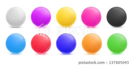 Glossy colorful spheres set, realistic round gradient balls, bright palette collection. UI, branding, infographic, app, web, presentation design. Vector illustration Glossy colorful spheres set, realistic round gradient balls, bright palette collection. UI, branding, infographic, app, web, presentation design. Vector illustration 137885043