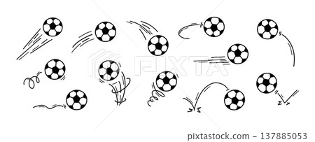 Soccer motion speed with football ball bounce and trajectory spin curve. Kick shoot impact with dynamic energy action and sport training coaching. Drill tactic soccer with team goal football. Soccer motion speed with football ball bounce and trajectory spin curve. Kick shoot impact with dynamic energy action and sport training coaching. Drill tactic soccer with team goal football. 137885053