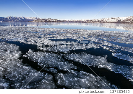 Lake Kussharo during the winter season Lake Kussharo during the winter season 137885425