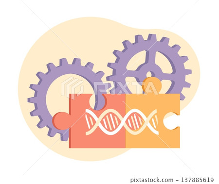 Genetic engineering. Laboratory experiments, scientific research, new forms of life, biotechnology processes and innovation systems, dna genome analysis vector cartoon isolated concept 137885619