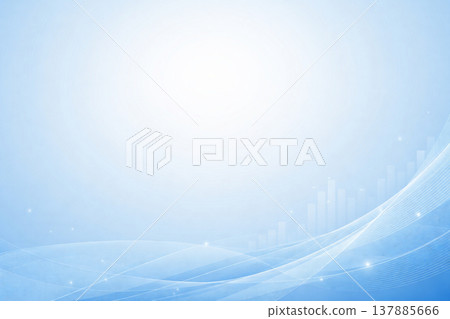 藍色商務背景，簡潔的設計，包含圖表和波浪線，並留有文字空間。 137885666
