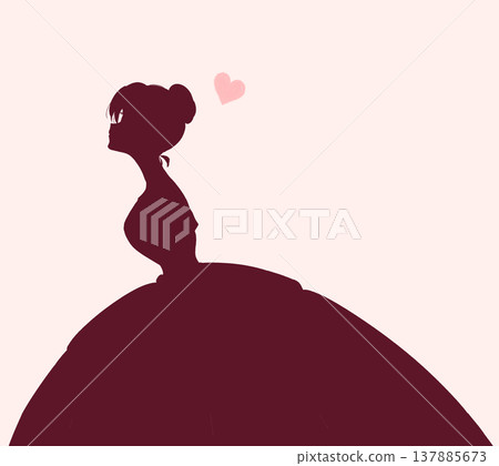 A woman in a dress, a princess, love, silhouette 137885673