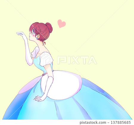 A woman in a dress, a princess, reaches out her hand, love. A woman in a dress, a princess, reaches out her hand, love. 137885685