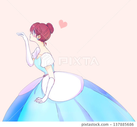 A woman in a dress, a princess, reaches out her hand, love. A woman in a dress, a princess, reaches out her hand, love. 137885686