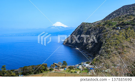 Suruga Bay and Mt. Fuji as seen from Ida Suruga Bay and Mt. Fuji as seen from Ida 137885690