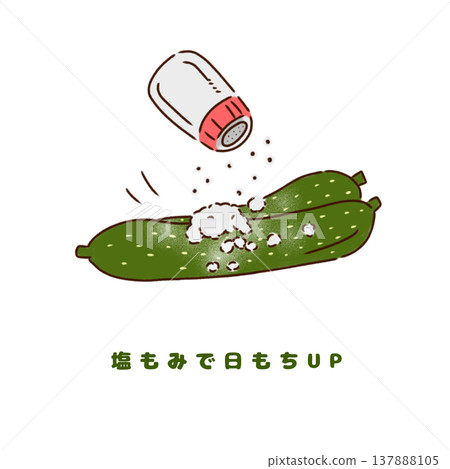 用鹽醃製黃瓜以延長其保質期 用鹽醃製黃瓜以延長其保質期 137888105