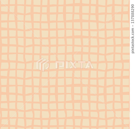 Abstract Wavy Peach Grid Textile Pattern 137888290