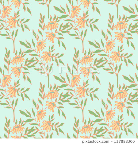 Rustic Red Ditsy Floral Meadow Pattern Rustic Red Ditsy Floral Meadow Pattern 137888300