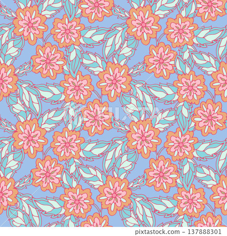 Olive Garden Boho Floral Damask Pattern Olive Garden Boho Floral Damask Pattern 137888301