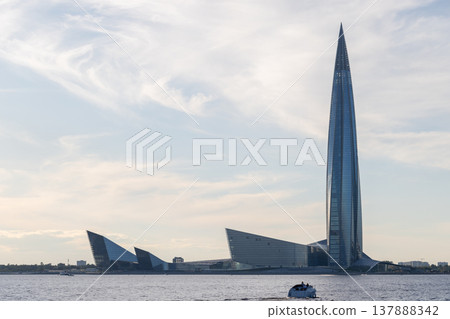 Skyline of Saint Petersburg with a modern skyscrapers 137888342