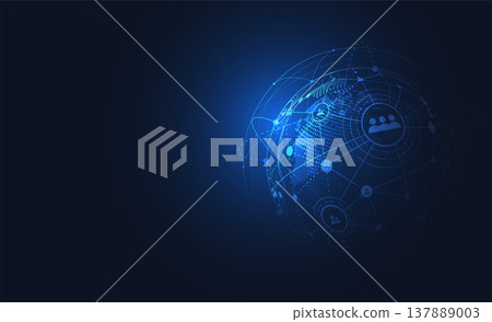 Global network connection. World map point and line composition concept of global business. Vector Illustration Global network connection. World map point and line composition concept of global business. Vector Illustration 137889003