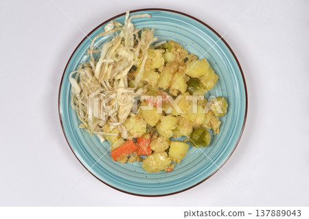 Cooked Vegetables in Breadcrumbs with Cabbage 137889043