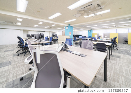 Bright and clean open office workspace Bright and clean open office workspace 137889237