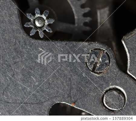 old clockwork, metal gears close up old clockwork, metal gears close up 137889304