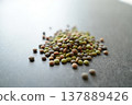 close up of black pepper on slate background 137889426