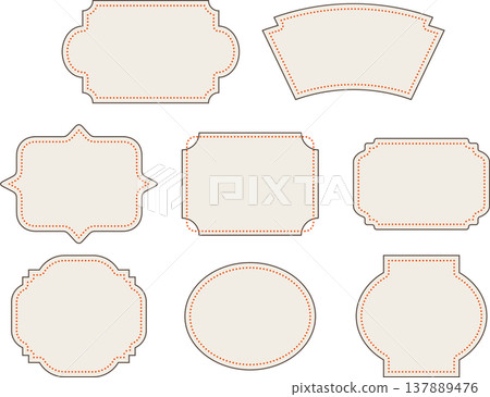 Simple retro decorative frame set - brown and orange Simple retro decorative frame set - brown and orange 137889476