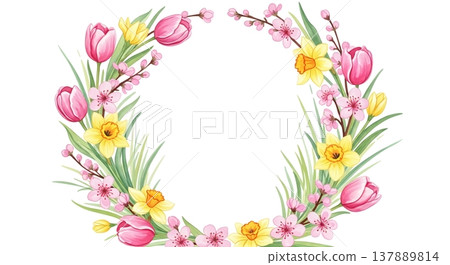 春之花冠(水彩插畫) 春之花冠(水彩插畫) 137889814