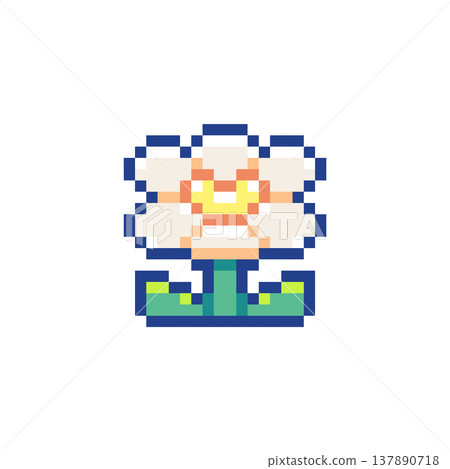 Pixel Art Daffodil Flower Icon. Retro 8 Bit Spring Pixel Flower Blossom Vector Illustration for Game Assets, UI, Stickers and Floral Design Pixel Art Daffodil Flower Icon. Retro 8 Bit Spring Pixel Flower Blossom Vector Illustration for Game Assets, UI, Stickers and Floral Design 137890718