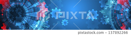 Abstract technology background. Cogwheels ART theme. Vector illustration 137892266