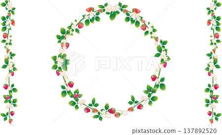 水彩風格復古草莓邊框 1 (16:9) 137892520