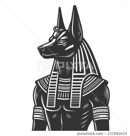 Anubis Egyptian God Jackal Head Ancient Deity 137892619
