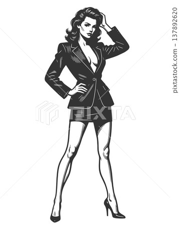 Confident Businesswoman vector illustration 137892620