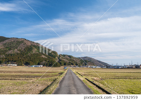 滋賀縣長濱市西夏齋町奧地區琵琶湖的田園風光 滋賀縣長濱市西夏齋町奧地區琵琶湖的田園風光 137892959