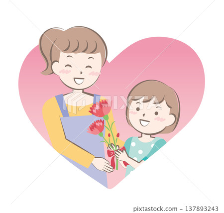 Girl giving carnations on Mother's Day 137893243