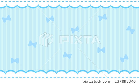 Cute ribbon and frill frame background Cute ribbon and frill frame background 137893346
