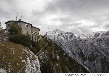 Panoramic view of Kehlstein house, in Berchtesgaden, Bavaria, Germany Panoramic view of Kehlstein house, in Berchtesgaden, Bavaria, Germany 137893503