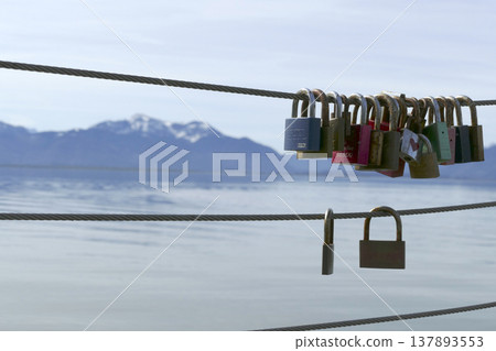 Panorama of lake Chiemsee in Bavaria, Germany 137893553