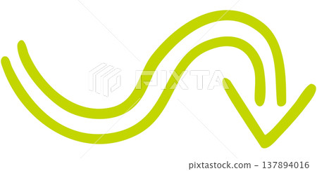 Illustration 6 of a hand-drawn double-lined arrow (yellow-green) Illustration 6 of a hand-drawn double-lined arrow (yellow-green) 137894016