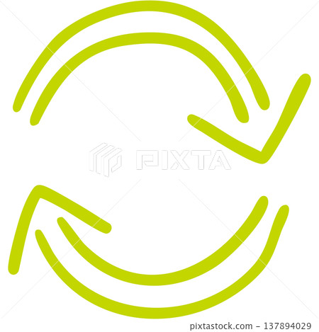 Illustration 19 of a hand-drawn double-lined arrow (yellow-green) 137894029