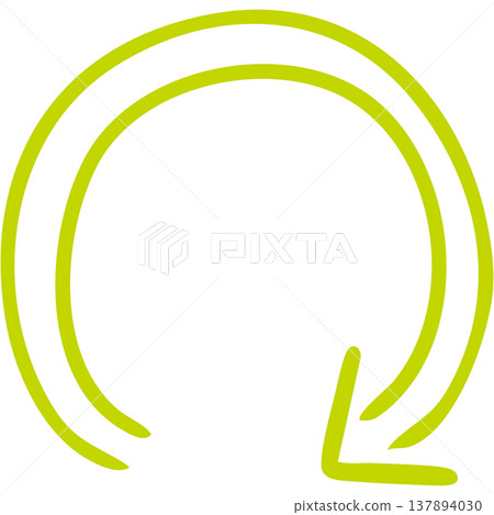 Illustration 20 of a hand-drawn double-lined arrow (yellow-green) 137894030