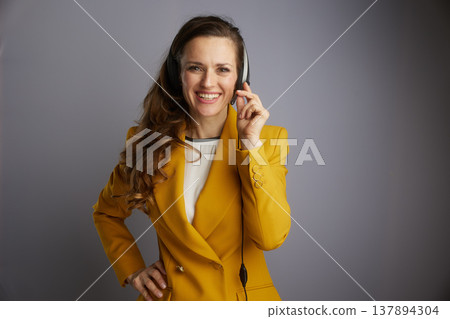 Friendly Business Professional with Headset 137894304