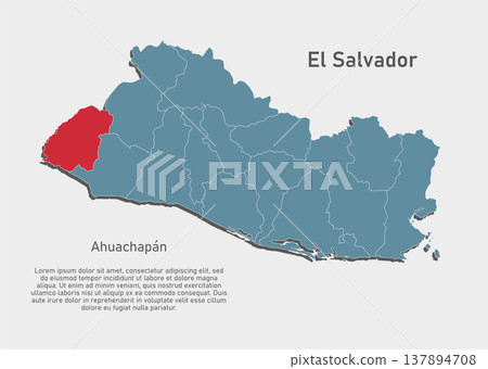 Vector map of El Salvador - Ahuachapan Department Vector map of El Salvador - Ahuachapan Department 137894708