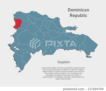 Vector map of Dominican Republic, Dajabon Province Vector map of Dominican Republic, Dajabon Province 137894709