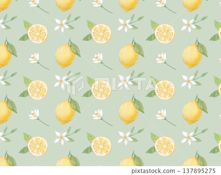 Watercolor lemon vintage wallpaper Watercolor lemon vintage wallpaper 137895275