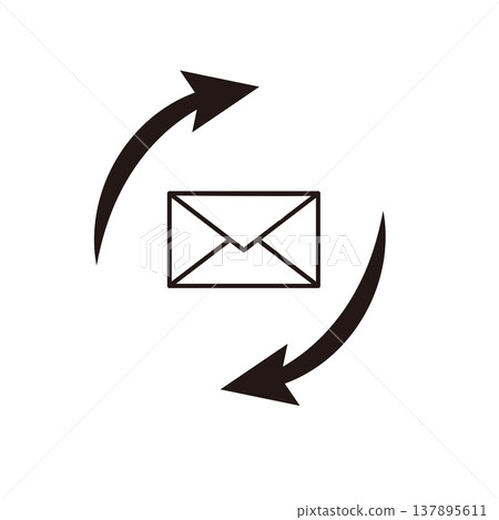 Simple email sending/receiving icon set (arrow, reply, forward) Simple email sending/receiving icon set (arrow, reply, forward) 137895611