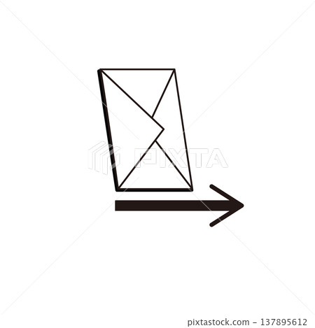 Simple email sending/receiving icon set (arrow, reply, forward) 137895612