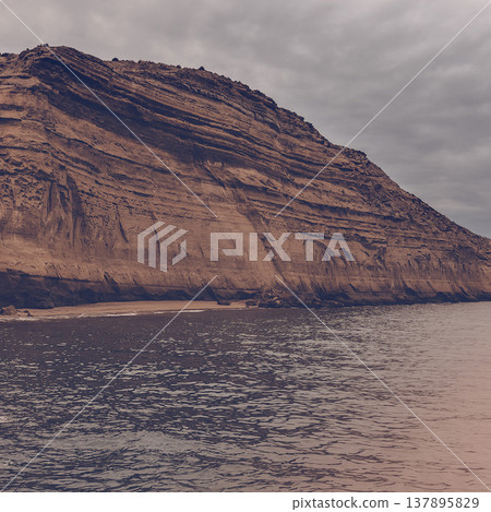 Coastal landscape with cliffs in Peninsula Valdes, World Heritage Site, Patagonia Argentina Coastal landscape with cliffs in Peninsula Valdes, World Heritage Site, Patagonia Argentina 137895829