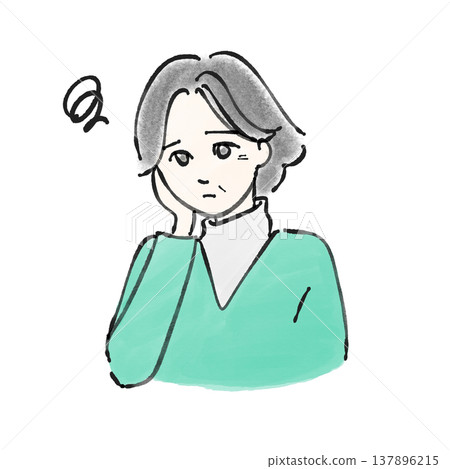 A distressed elderly woman 137896215