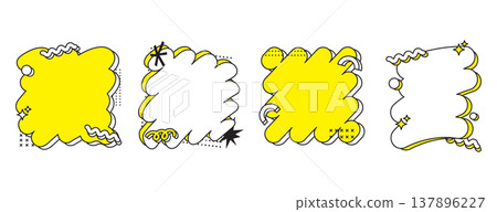 scribble frame border hand drawn shape vector 137896227