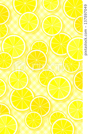 簡單的檸檬切片背景 1_垂直 137897049