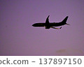 Plane taking off at dusk 137897150