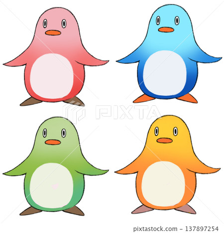 彩色企鵝插畫集 137897254